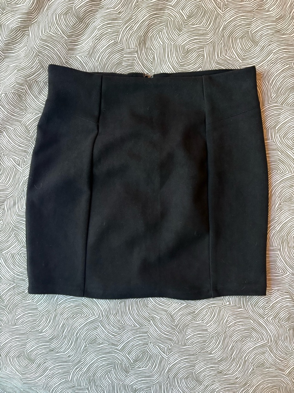 iris Black Structured Mini Skirt